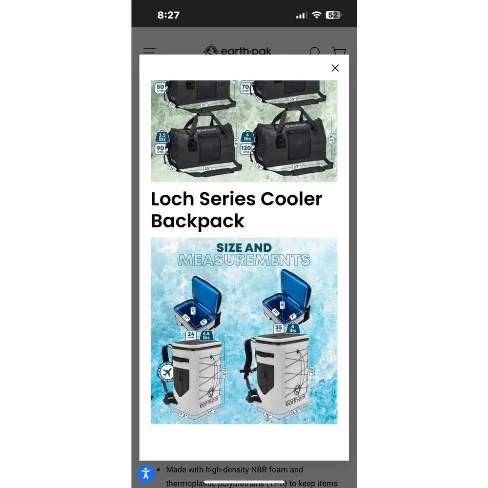 Earth Pak‎ Loch Series Cooler Backpack brand new no box
